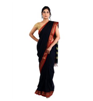 Black Cotton Irkal saree