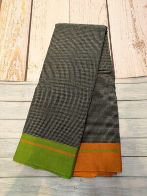 Dark Green Patteda Anchu ILKAL Handloom Saree