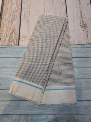 Pearl White Patteda Anchu ILKAL Handloom Saree